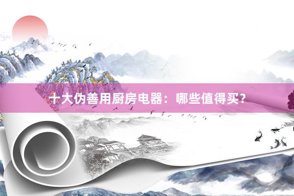 十大伪善用厨房电器：哪些值得买？